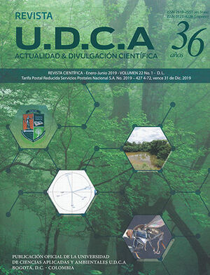 REVISTA UDCA ENERO - JUNIO 2019 - VOL. 22, N°. 1