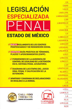 LEGISLACIÓN ESPECIALIZADA PENAL DEL ESTADO DE MÉXICO - 8.ª ED. 2025