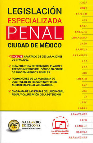 LEGISLACIÓN ESPECIALIZADA PENAL DE LA CIUDAD DE MÉXICO - 7.ª ED. 2024