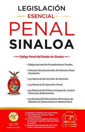 LEGISLACIÓN ESENCIAL PENAL DE SINALOA - 10.ª ED. 2025