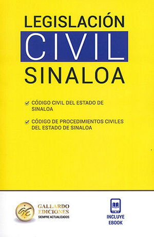 LEGISLACIÓN CIVIL DE SINALOA - 6.ª ED. 2025