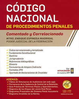 CÓDIGO NACIONAL DE PROCEDIMIENTOS PENALES. COMENTADO Y CORRELACIONADO - 7.ª ED. 2023
