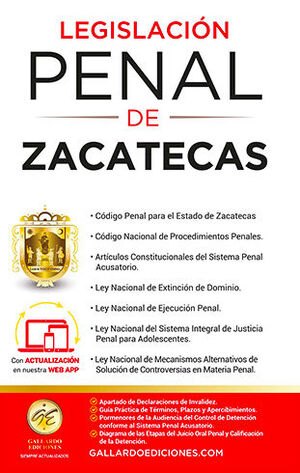 LEGISLACIÓN PENAL DE ZACATECAS - 5.ª ED. 2025
