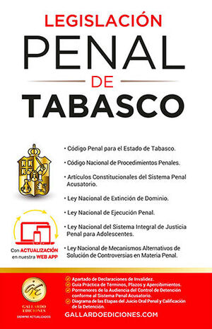 LEGISLACIÓN PENAL DE TABASCO - 3.ª ED. 2025