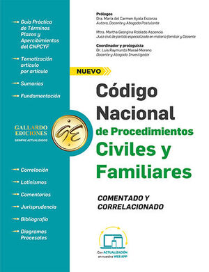 NUEVO CÓDIGO NACIONAL DE PROCEDIMIENTOS CIVILES Y FAMILIARES: COMENTADO Y CORRELACIONADO - 1.ª ED. 2024 (TAMAÑO CARTA)