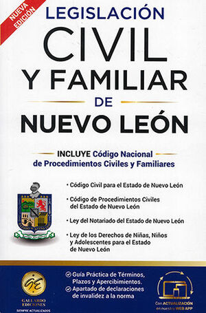 LEGISLACIÓN CIVIL Y FAMILIAR DE NUEVO LEÓN - 7.ª ED. 2024