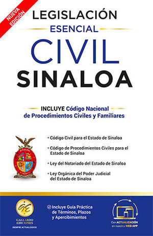 LEGISLACIÓN ESENCIAL CIVIL DE SINALOA - 3.ª ED. 2025