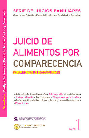 JUICIO DE ALIMENTOS POR COMPARECENCIA - NÚM. 1 - 1.ª ED. 2025 (BASADO EN EL CÓDIGO NACIONAL DE PROCEDIMIENTOS CIVILES Y FAMILIARES)