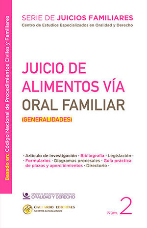 JUICIO DE ALIMENTOS VÍA ORAL FAMILIAR - NÚM. 2 - 1.ª ED. 2025 (BASADO EN EL CÓDIGO NACIONAL DE PROCEDIMIENTOS CIVILES Y FAMILIARES)