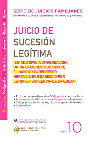 JUICIO DE SUCESIÓN LEGÍTIMA - NÚM. 10 - 1.ª ED. 2025 (BASADO EN EL CÓDIGO NACIONAL DE PROCEDIMIENTOS CIVILES Y FAMILIARES)