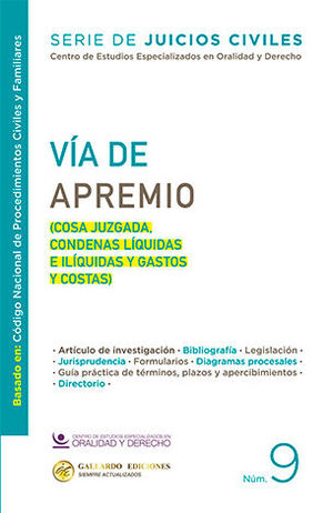 VÍA DE APREMIO - NÚM. 9 - 1.ª ED. 2025 (BASADO EN EL CÓDIGO NACIONAL DE PROCEDIMIENTOS CIVILES Y FAMILIARES)