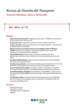 REVISTA DE DERECHO DEL TRANSPORTE. RDT. 2013. Nº 12