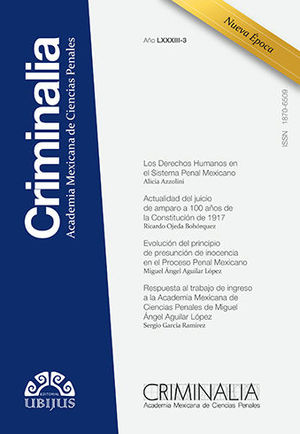 CRIMINALIA AÑO LXXXIII - 03 REVISTA DE LA ACADEMIA MEXICANA DE CIENCIAS PENALES