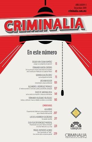 CRIMINALIA AÑO LXXXVI - 03 REVISTA DE LA ACADEMIA MEXICANA DE CIENCIAS PENALES