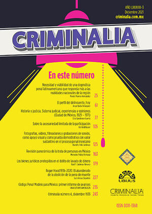 CRIMINALIA AÑO LXXXVIII - 03 REVISTA DE LA ACADEMIA MEXICANA DE CIENCIAS PENALES DICIEMBRE 2021
