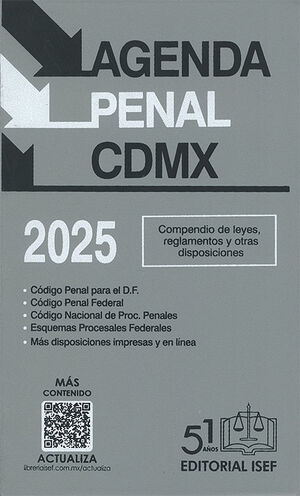 AGENDA PENAL DE LA CIUDAD DE MÉXICO - 58.ª ED. 2025 (ECONÓMICA)