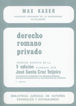 DERECHO ROMANO PRIVADO - 2.ª ED. 1982