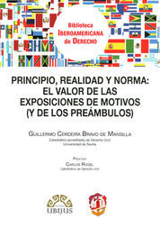 PRINCIPIO, REALIDAD Y NORMA: EL VALOR  DE LAS EXPOSICIONES DE MOTIVOS - 1.ª ED. 2015