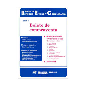 REVISTA DE DERECHO PRIVADO Y COMUNITARIO 2000 - 3, BOLETO DE COMPRAVENTA - ED 2001