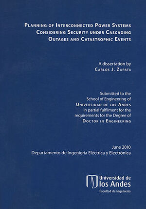 PLANNING OF INTERCONNECTED POWER SYSTEMS CONSIDERING SECURITY UNDER CASCADING OUTAGES AND CATASTROPHIC EVENTS