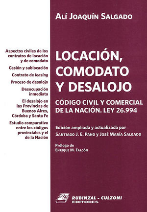 LOCACIÓN, COMODATO Y DESALOJO