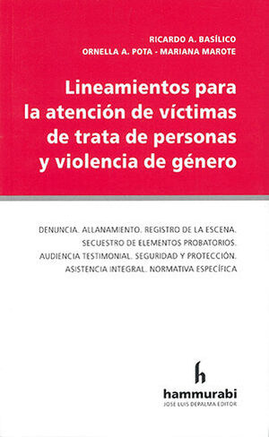 LINEAMIENTOS PARA LA ATENCIÓN DE VÍCTIMAS DE TRATA DE PERSONAS Y VIOLENCIA DE GÉNERO