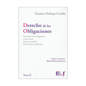 DERECHO DE LAS OBLIGACIONES. TOMO II - 1.ª ED. 2020