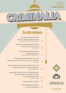 CRIMINALIA AÑO LXXXIX - 02 REVISTA DE LA ACADEMIA MEXICANA DE CIENCIAS PENALES AGOSTO 2022