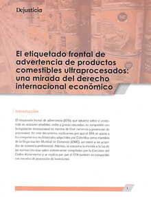 ETIQUETADO FRONTAL DE ADVERTENCIA DE PRODUCTOS COMESTIBLES ULTRAPROCESADOS