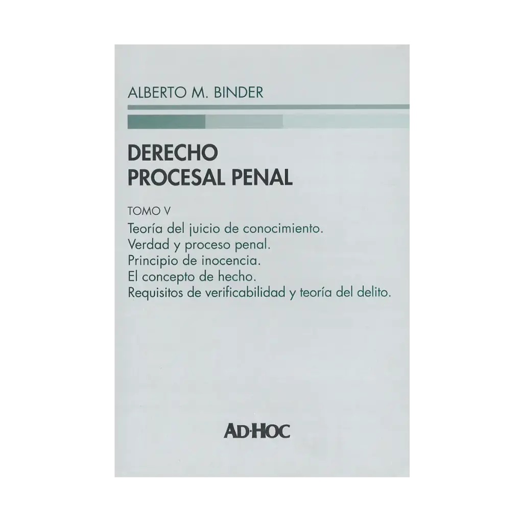 DERECHO PROCESAL PENAL. TOMO V (PASTA DURA) - 1.ª ED. 2021