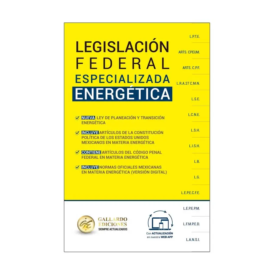 LEGISLACIÓN FEDERAL ESPECIALIZADA ENERGÉTICA - 1.ª ED. 2025