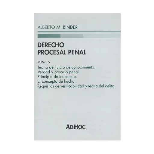 [9789877452020] DERECHO PROCESAL PENAL. TOMO V (PASTA DURA) - 1.ª ED. 2021