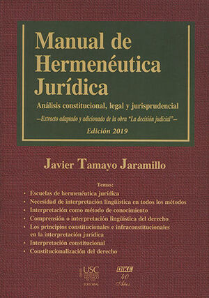 [9789587310986] MANUAL DE HERMENEUTICA JURIDICA