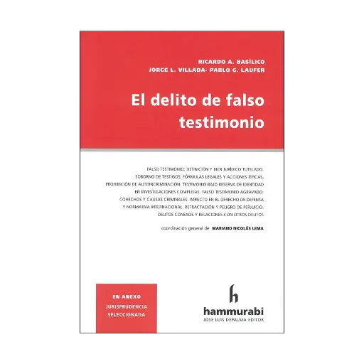 [9789878058146] DELITO DE FALSO TESTIMONIO, EL - 1.ª ED. 2025