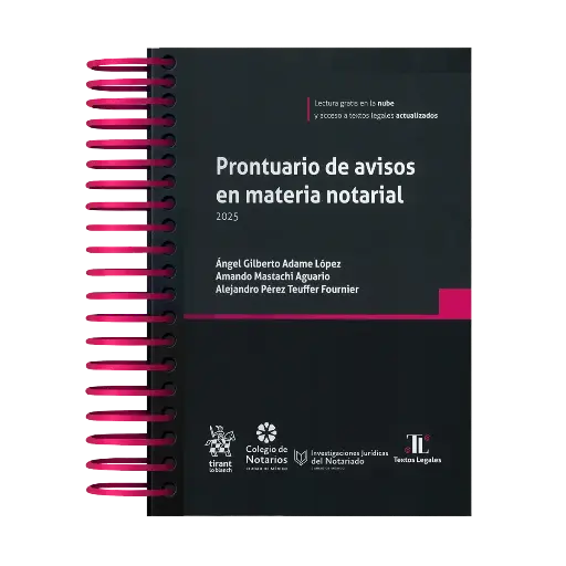 [9788410958661] PRONTUARIO DE AVISOS EN MATERIA NOTARIAL - 1ª ED. 2025 (ARILLAS Y PASTA DURA)