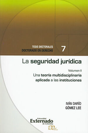 [9789587725483] SEGURIDAD JURIDICA, LA - VOL II - TESIS DOCTORALES DOCTORADO EN DERECHO #7