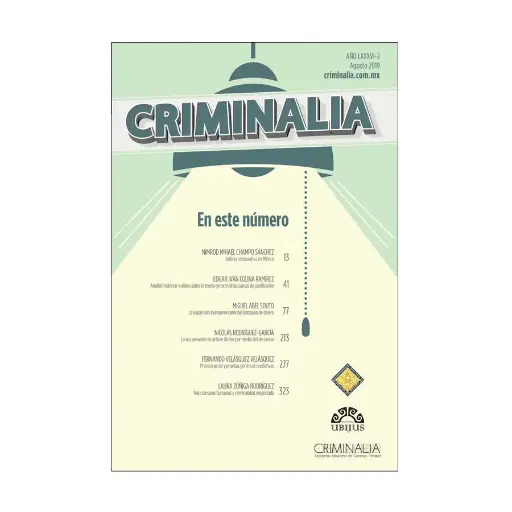 [ACAMEX860220] CRIMINALIA AÑO LXXXVI - 02 REVISTA DE LA ACADEMIA MEXICANA DE CIENCIAS PENALES AGOSTO 2019