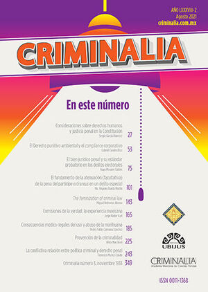 [ACAMEX880221] CRIMINALIA AÑO LXXXVIII - 02 REVISTA DE LA ACADEMIA MEXICANA DE CIENCIAS PENALES AGOSTO 2021