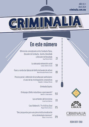 [ACAMEX910124] CRIMINALIA AÑO XCI - 01 REVISTA DE LA ACADEMIA MEXICANA DE CIENCIAS PENALES ABRIL 2024