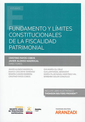 [9788413917870] FUNDAMENTO Y LÍMITES CONSTITUCIONALES DE LA FISCALIDAD PATRIMONIAL