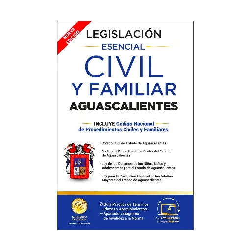 [7503045210005] LEGISLACIÓN ESENCIAL CIVIL Y FAMILIAR DE AGUASCALIENTES - 4.ª ED. 2025