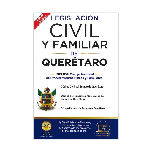 [7503039066434] LEGISLACIÓN ESENCIAL CIVIL Y FAMILIAR DE QUERÉTARO - 9.ª ED. 2025