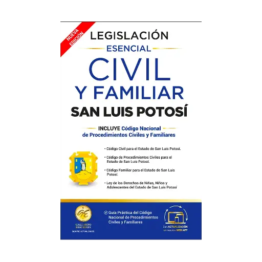 [7503045210272] LEGISLACIÓN ESENCIAL CIVIL Y FAMILIAR DE SAN LUIS POTOSÍ - 4.ª ED. 2025