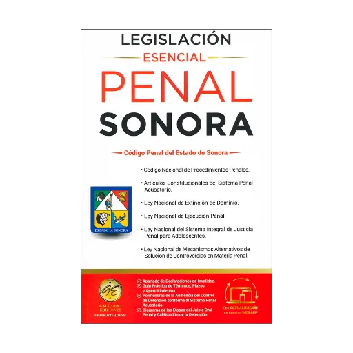 [7503039066151] LEGISLACIÓN ESENCIAL PENAL DE SONORA - 11.ª ED. 2025